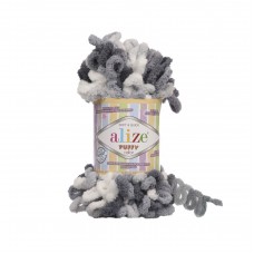 ALIZE PUFFY COLOR 5925 белый/т. серый